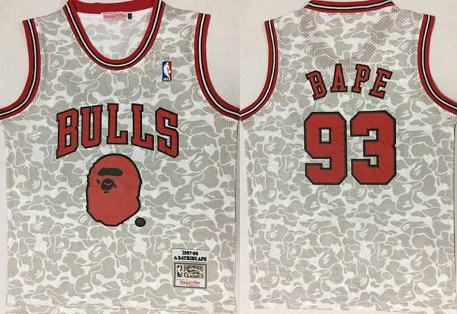 Bulls 93 Bape Gray 1997 98 Hardwood Classics Jersey,We sell and wholesale Bulls 93 Bape Gray 1997 98 Hardwood Classics Jersey on line form chian!